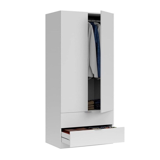 Armario Low Cost 2 puertas y 2 cajones blanco