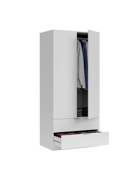 Armario Low Cost 2 puertas y 2 cajones blanco