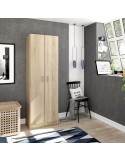 Armario multiusos con 2 puertas en acabado roble