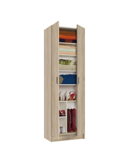 Armario multiusos con 2 puertas en acabado roble