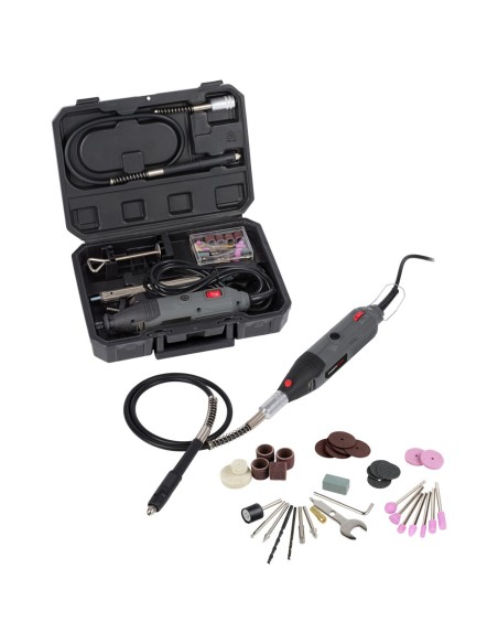 Multiherramienta rotativa 135W con 40 accesorios y eje flexible