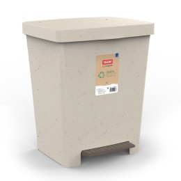 Cubo de basura Eco Cubik de 23 litros con pedal y acabado piedra