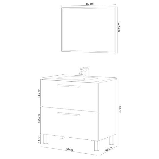 Mueble de baño Athena 2 cajones con...