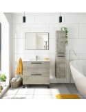 Mueble de baño Athena Roble Alaska con 2 cajones y espejo