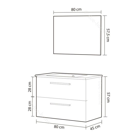 Mueble de baño suspendido Aruba cemento