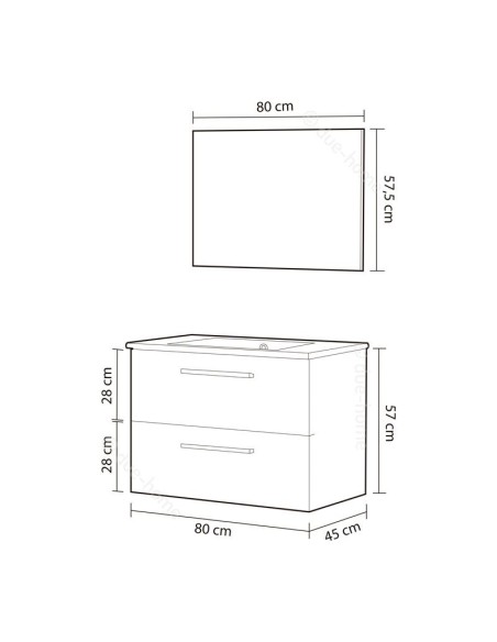 Mueble de baño suspendido Aruba cemento