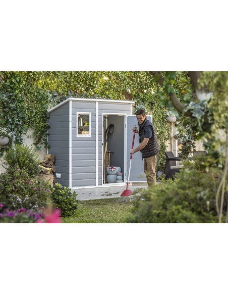 Caseta de Resina Pent gris 2,04 m²
