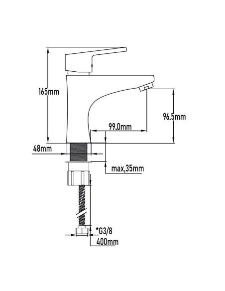 GRIFO DE  LAVABO BIDASOA NEGRO