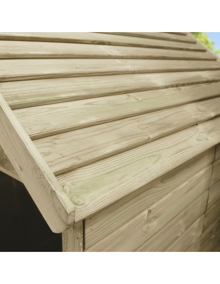 Casita Infantil de Madera Heidi con Terraza y Banco