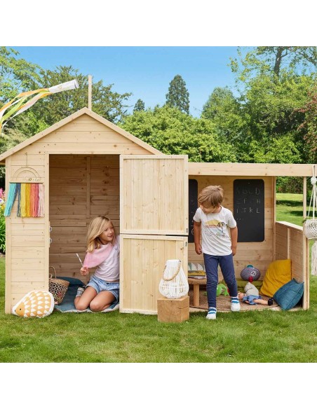 Casita de madera infantil Sarah con porche para jardín