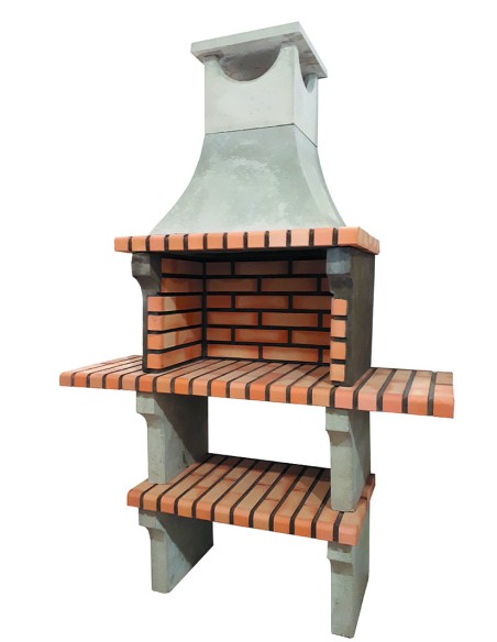 Barbacoa de obra L’Art con chimenea y encimera principal