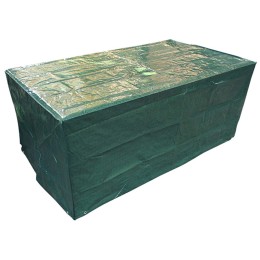 Funda protectora verde para mesa y sillas de jardín, resistente al agua y rayos UV, tamaño 225x143x90 cm