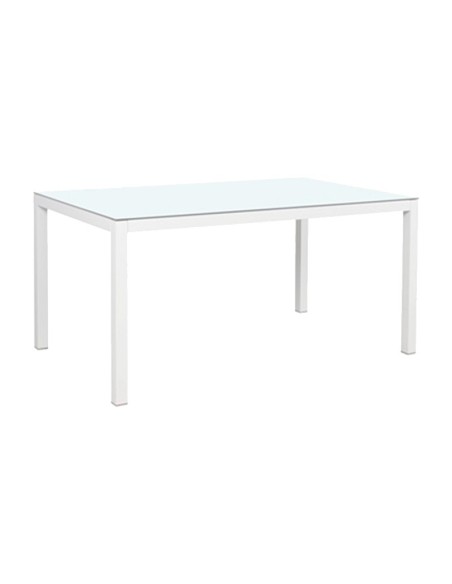 mesa de jardín Brasilia aluminio y cristal para 6 personas