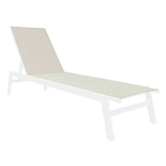 Tumbona de exterior Brasilia – Aluminio y textileno blanco/beige, reclinable y resistente
