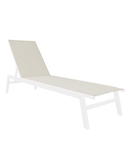 Tumbona de exterior Brasilia – Aluminio y textileno blanco/beige, reclinable y resistente