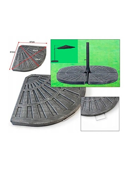 Base parasol con forma angular en color negro