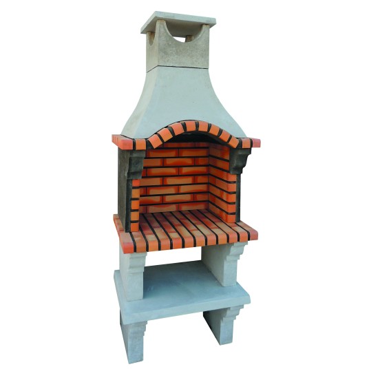 Barbacoa de obra Crook I con chimenea y encimera principal