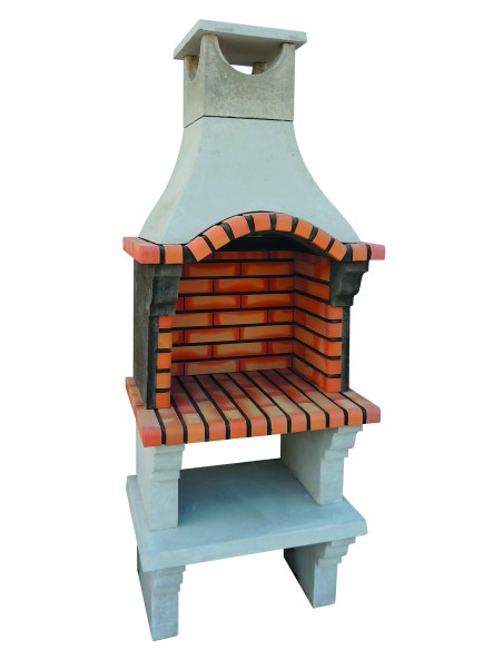 Barbacoa de obra Crook I con chimenea y encimera principal