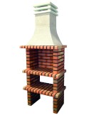 Barbacoa Brick I en ladrillo y cemento refractario con campana y brasero.