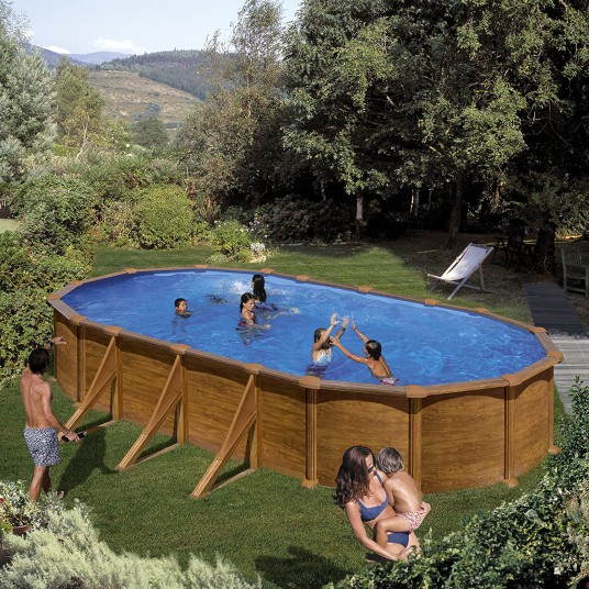 PISCINA OVALADA ASPECTO MADERA...