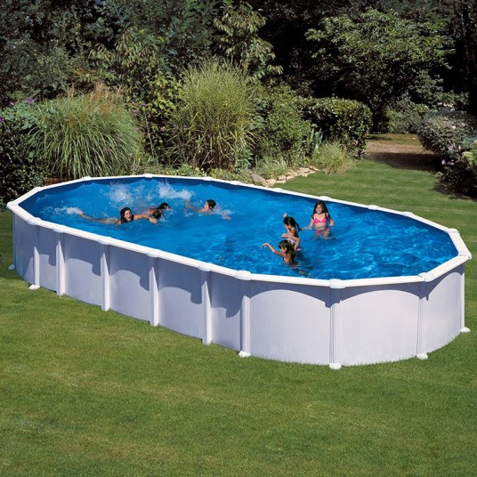 Piscina Haití ovalada GRE con depuradora y escalera