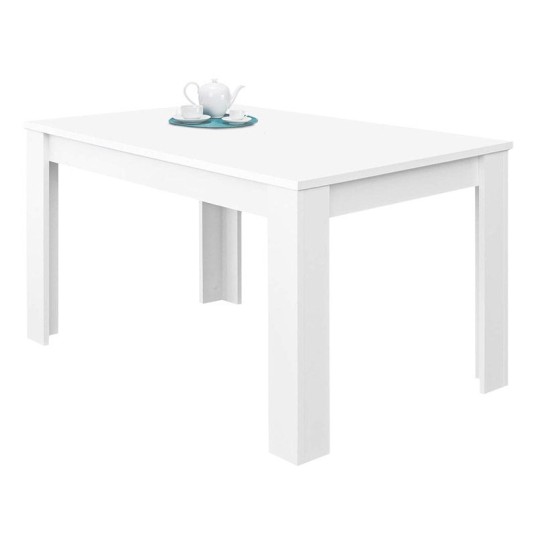Mesa de comedor ampliada a 190 cm en acabado blanco artik.