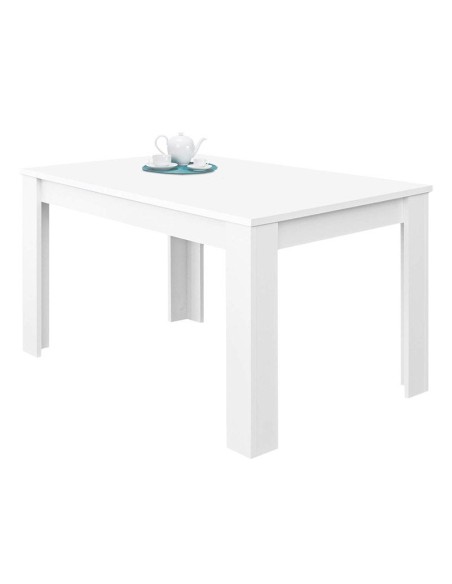 Mesa de comedor ampliada a 190 cm en acabado blanco artik.