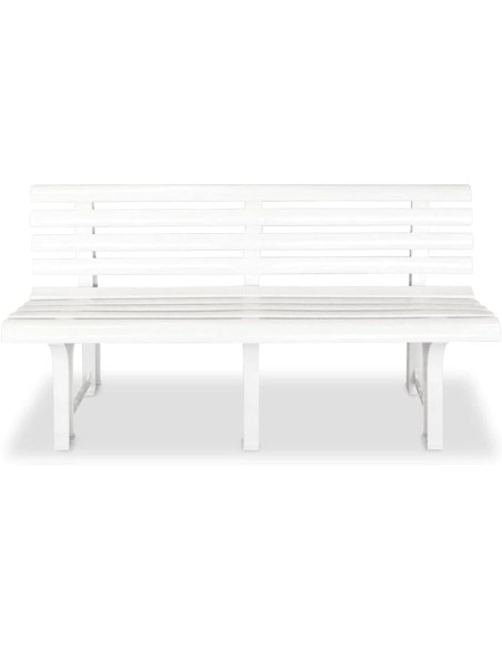 Detalle del asiento del banco de resina Orchidea color blanco