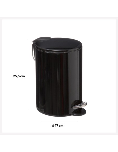 Papelera Metálica Soft Close Negra 3L