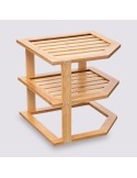 Estante de bambú de 2 niveles 25,4x23x25,4 cm para organizar objetos.