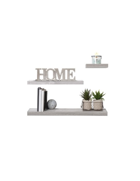 Estante de pared flotante de MDF en color roble gris