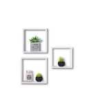 Set de 3 Estantes de Pared en Forma de Cubo MDF Blanco
