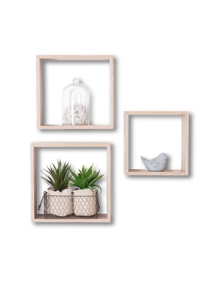 Set de 3 estantes decorativos en forma de cubo