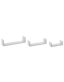 Juego de 3 estantes de pared flotantes MDF blanco – tamaños S, M y L – Bricomarian