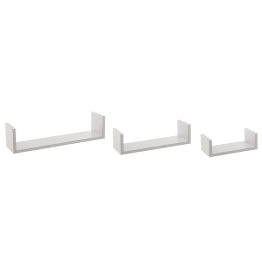 Juego de 3 estantes de pared flotantes MDF blanco – tamaños S, M y L – Bricomarian