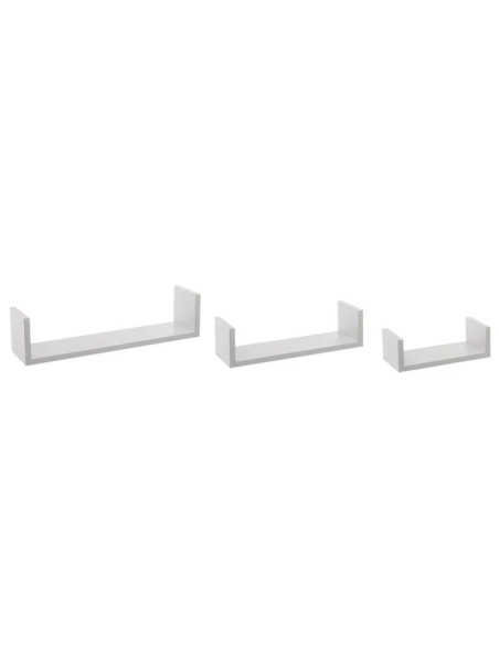 Juego de 3 estantes de pared flotantes MDF blanco – tamaños S, M y L – Bricomarian