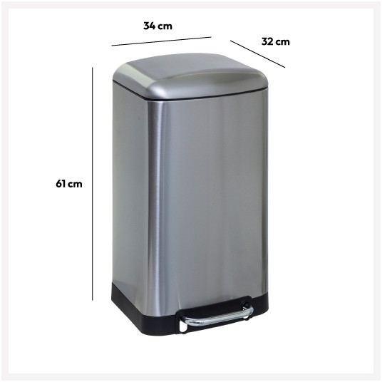 CUBO DE BASURA ARIANE 30L ACERO