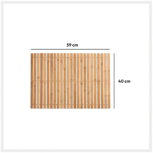 Alfombra de bambú rectangular 59x40 cm