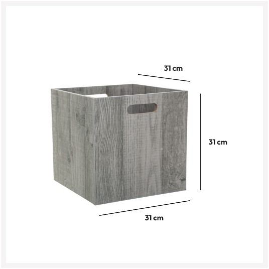 CAJA DE ALMACENAMIENTO DE MADERA GRIS