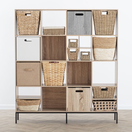 CAJA DE ALMACENAMIENTO DE MADERA GRIS