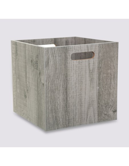 CAJA DE ALMACENAMIENTO DE MADERA GRIS