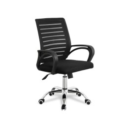 Silla de escritorio Emma negra con respaldo de malla