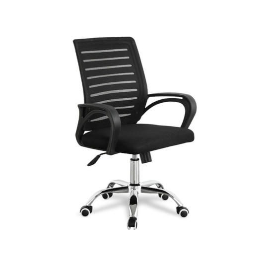 Silla de escritorio Emma negra con respaldo de malla