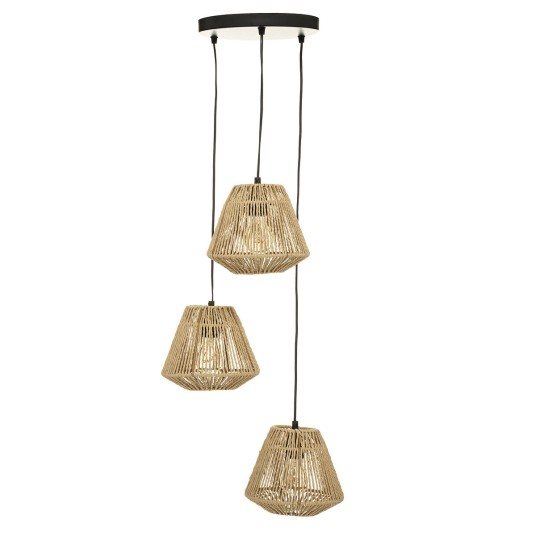 Lámpara colgante Jily de papel trenzado estilo étnico chic