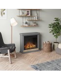 Chimenea eléctrica Tagu Hagen 1500W en color negro con efecto llama LED.
