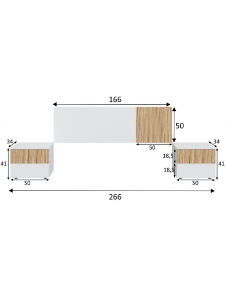 Conjunto Dormitorio Nórdico Blanco Artik/Natural