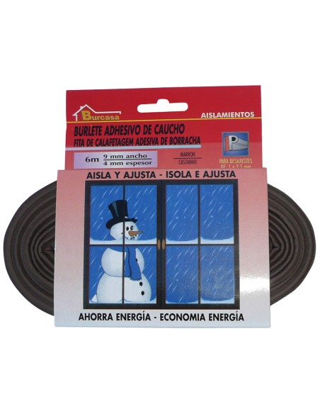 Burlete adhesivo de caucho para puertas y ventanas