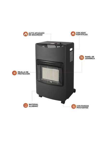 Estufa de Gas Infrarrojos Plegable Mococa Niaros 4200 W
