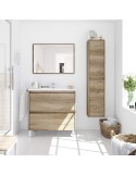 Conjunto de baño nórdico con 2 cajones y patas metálicas