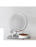 Espejo LED redondo Diana 60 cm con luz frontal neutra 4200K y fijación a pared